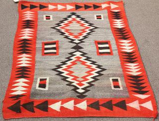 Appraisal: Antique Navajo Crystal rug having a Saltillo design executed in