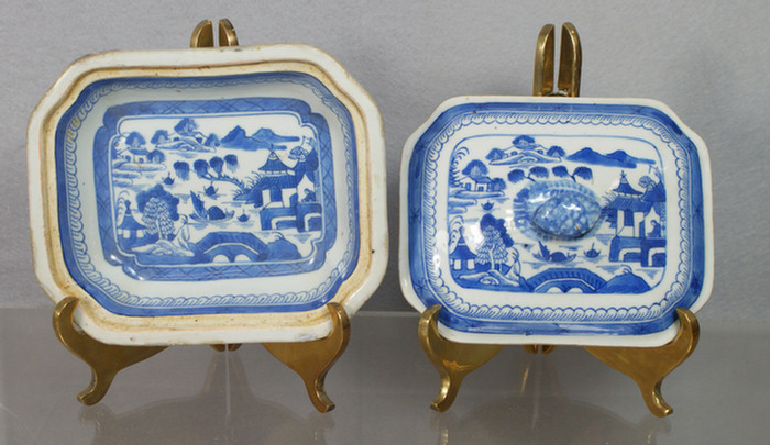 Appraisal: Chinese Export porcelain Canton covered dish x some fritting to