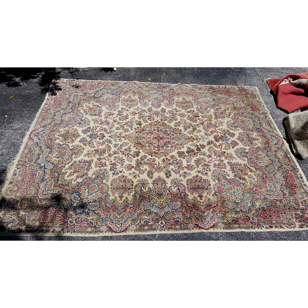 Appraisal: Semi Antique Kerman Rug Large Semi Antique Persian Kerman Rug