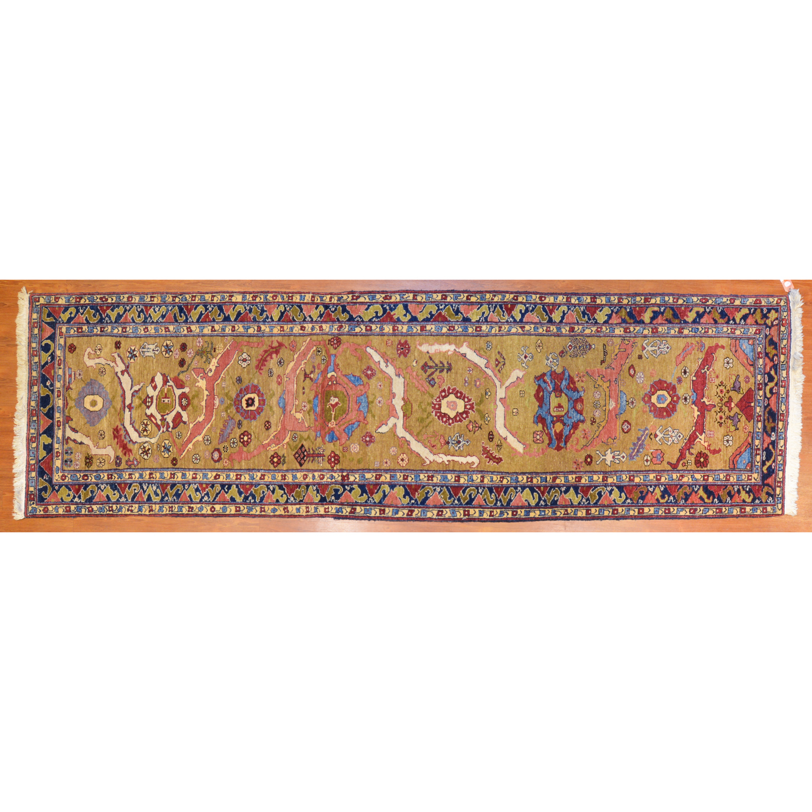 Appraisal: AZERI RUNNER TURKEY X Fourth quarter- th century hand-knotted wool