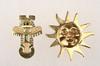 Appraisal: PENDANTS - Two gold pendants one a K gold sunburst