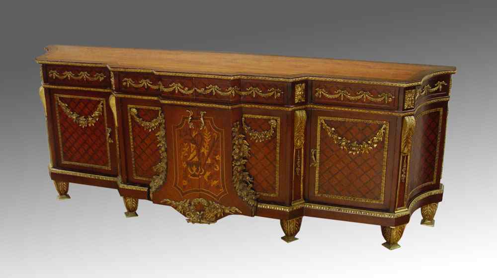 Appraisal: HEAVY ORMOLU FRENCH STYLE SIDEBOARD Drawer over doors that are