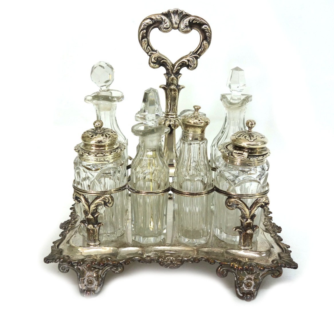 Appraisal: A William IV silver eight division cruet stand Charles Gordon