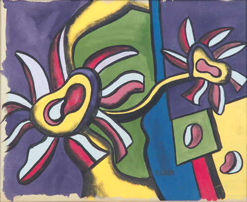 Appraisal: Fernand Leger French - Untitled c gouache on paper Signed