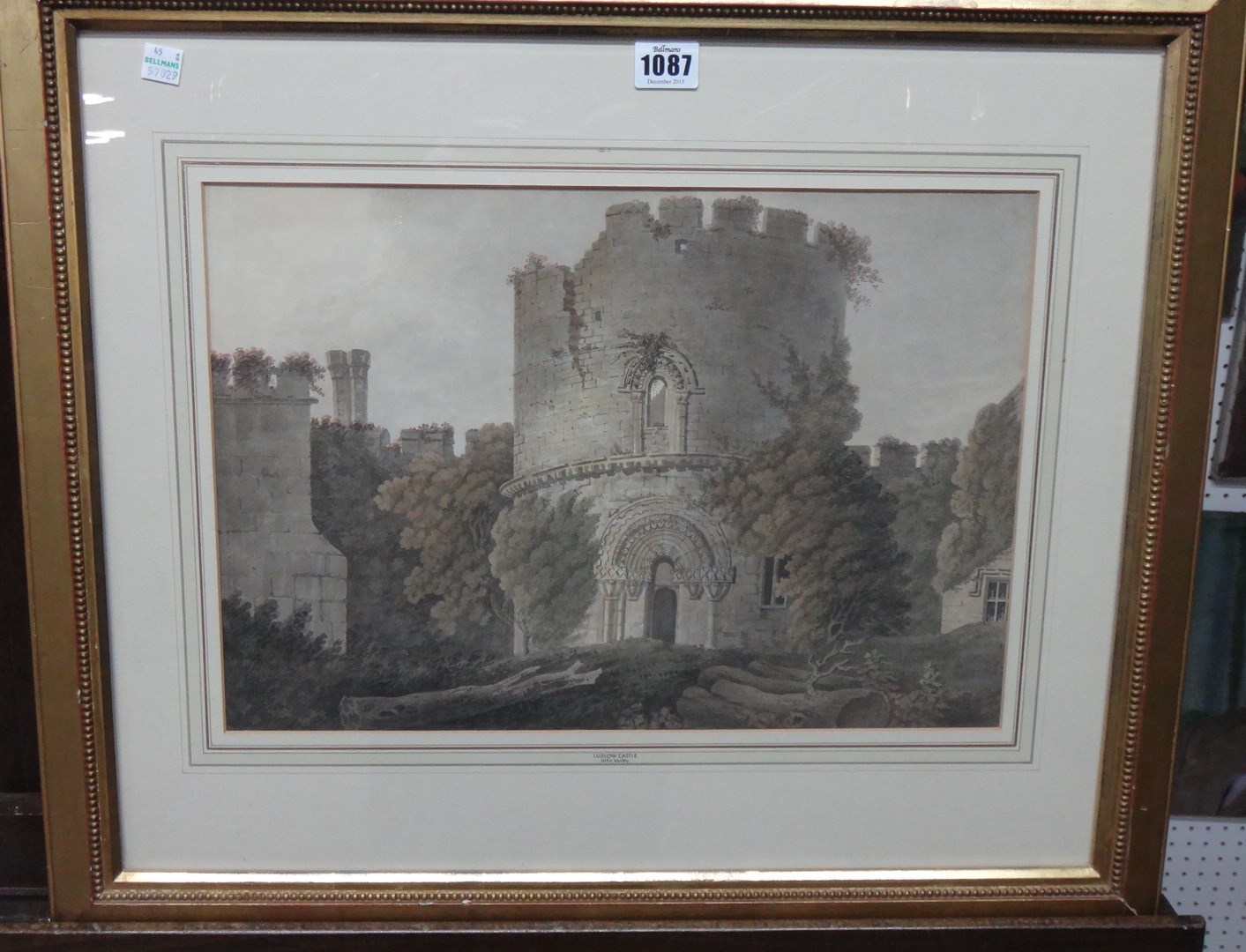 Appraisal: John Varley - Ludlow Castle watercolour cm x cm