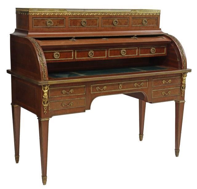 Appraisal: French Louis XVI style mahogany cylinder desk late th early