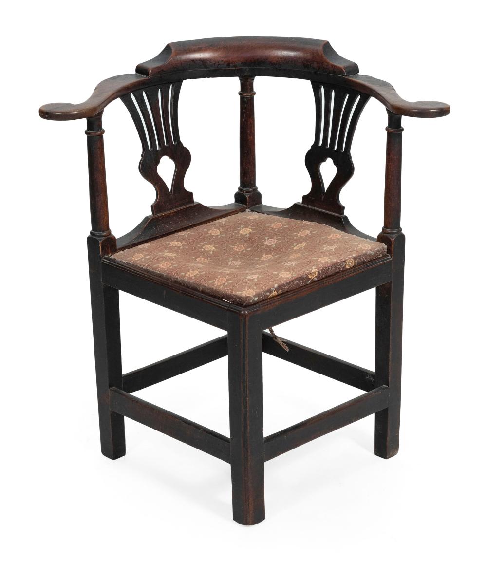 Appraisal: ENGLISH CORNER CHAIR CIRCA BACK HEIGHT SEAT HEIGHT ENGLISH CORNER