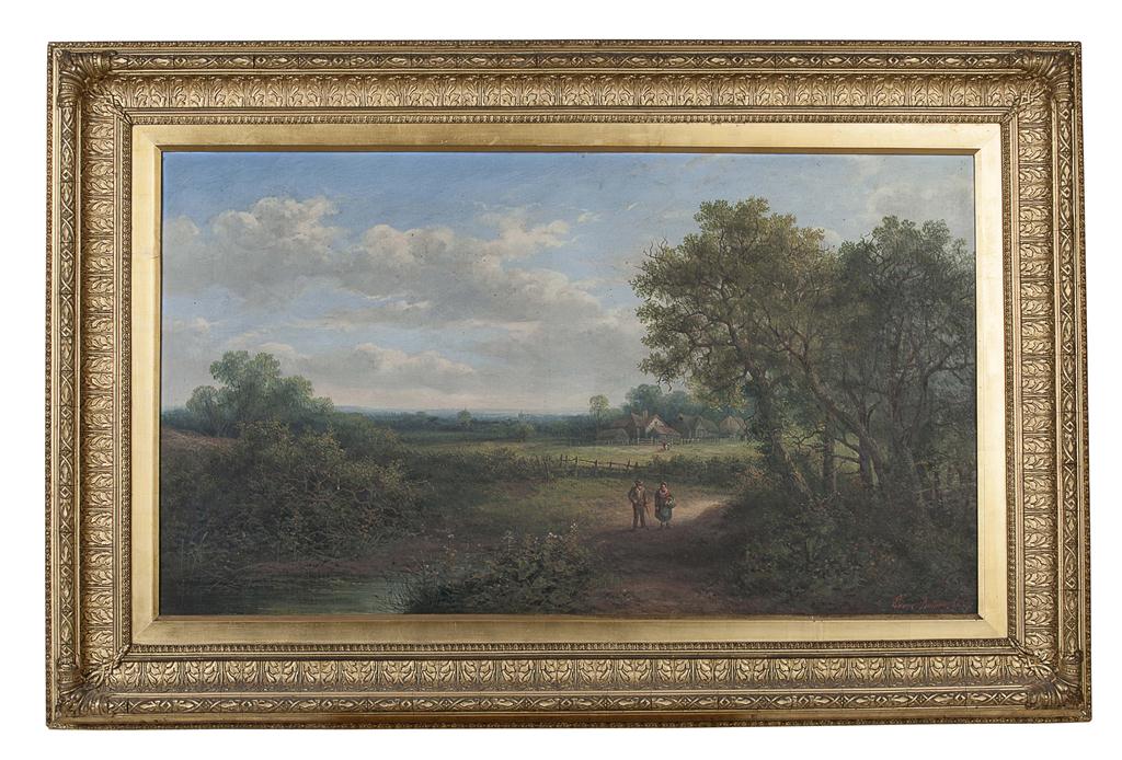 Appraisal: EDWIN BUTTERY BRITISH TH CENTURY FIGURES ON A COUNTRY PATH