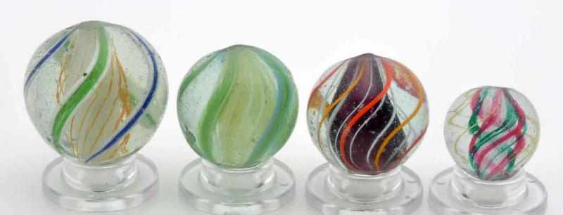 Appraisal: Lot of -Stage Swirl Marbles Description The smallest marble is