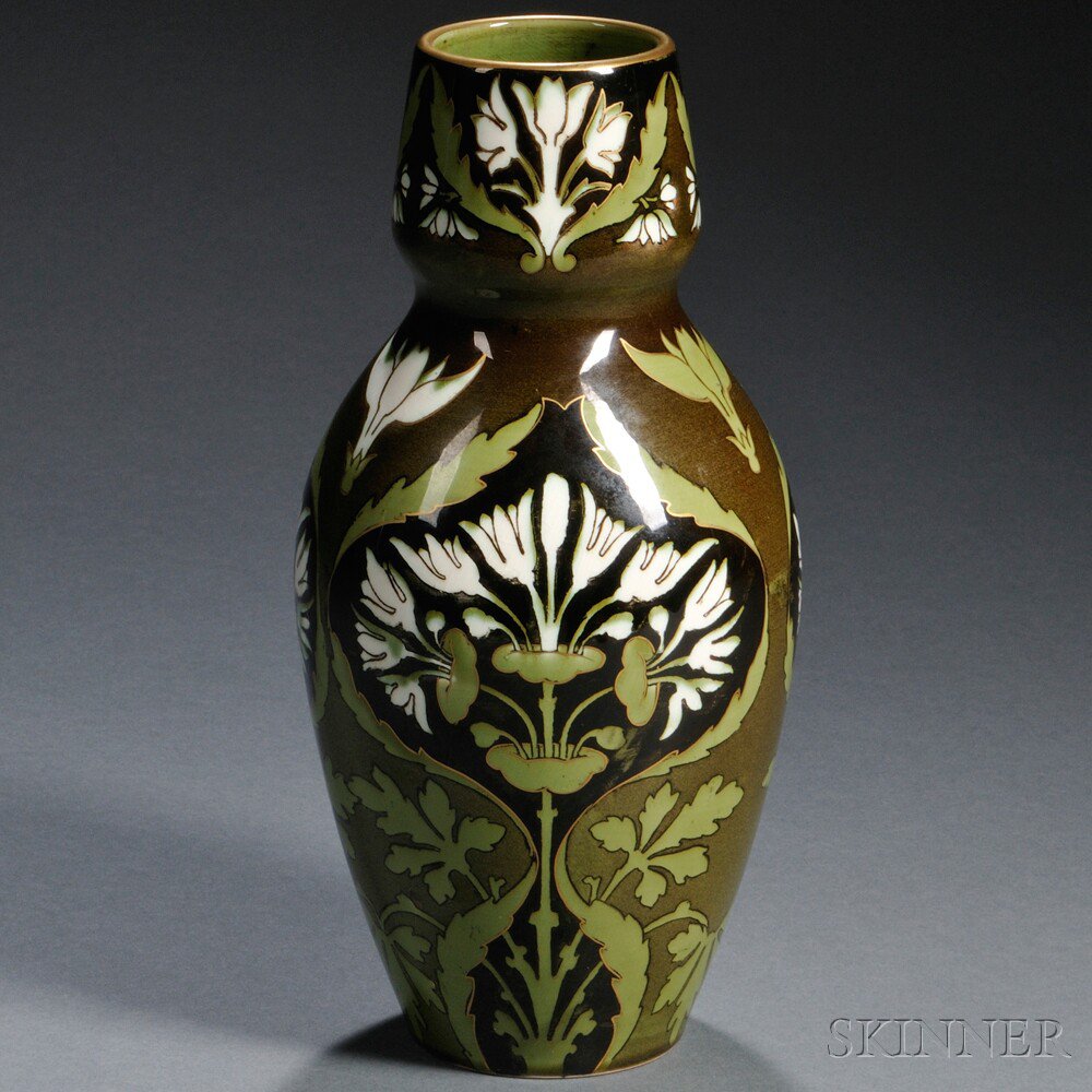 Appraisal: Keller Guerin Art Nouveau Vase Art pottery Luneville France th