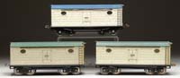 Appraisal: LOT OF THREE LIONEL STANDARD GAUGE REFRIGERATOR CARS Includes two