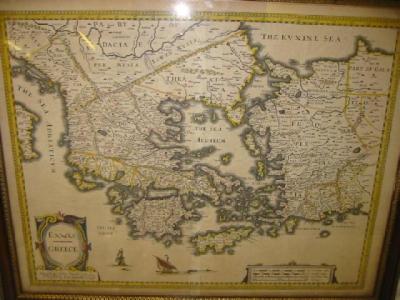 Appraisal: JOHN SPEED Greece hand coloured map with title cartouche and