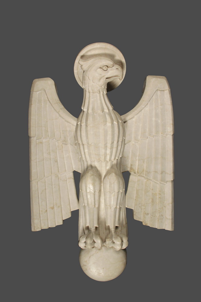 Appraisal: CARVED MARBLE EAGLE - Architectural Eagle Art Deco influenced with