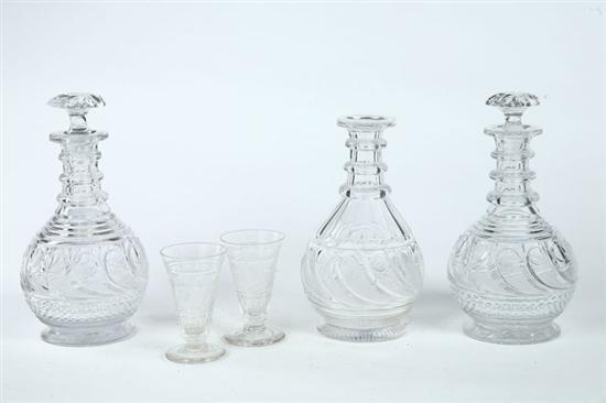 Appraisal: GROUP OF COMET CUT GLASS TABLEWARE American or Anglo-Irish possibly