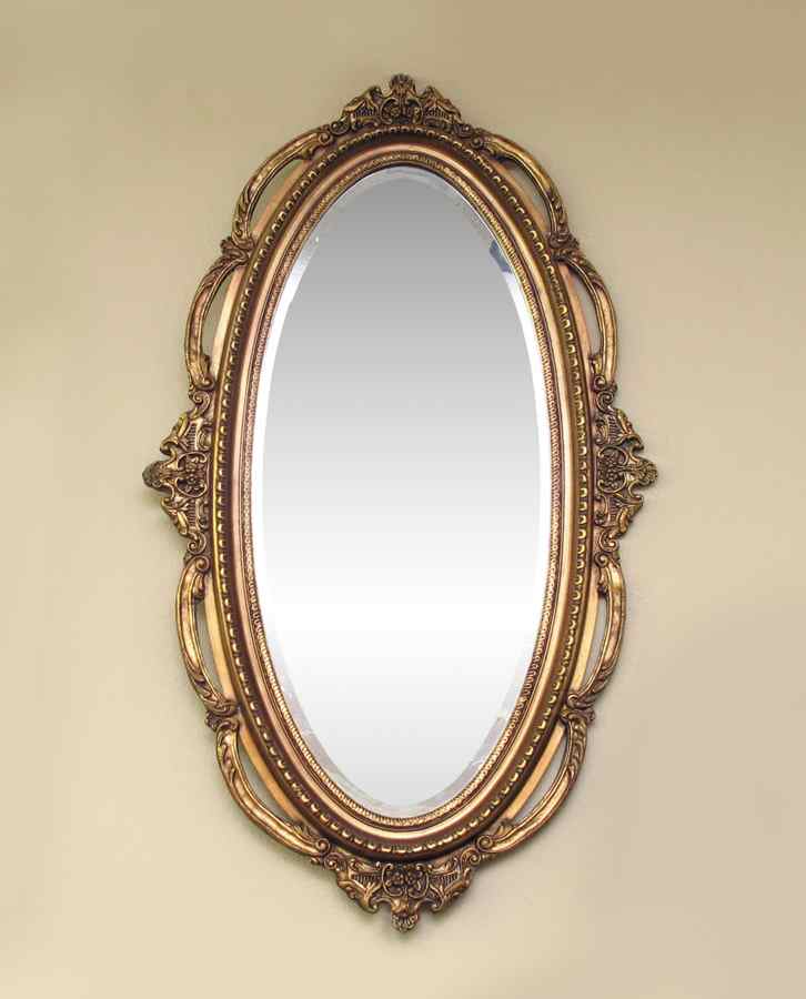 Appraisal: LARGE DECORATIVE OVAL MIRROR Beveled glass Approx '' x ''