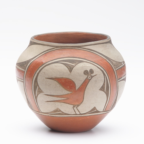 Appraisal: Juanita Pino Zia pot with traditional Zia roadrunner design in