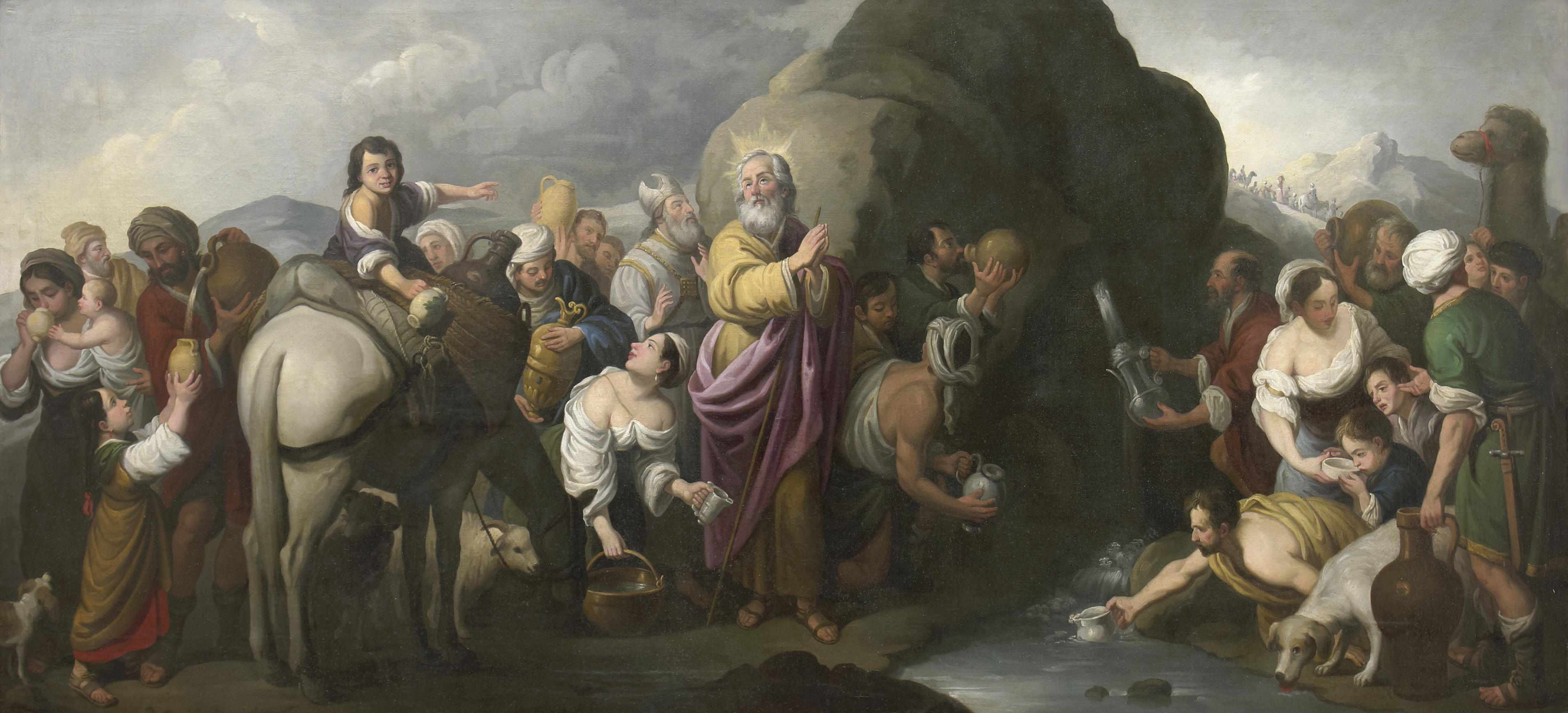 Appraisal: After Bartolom Esteban Murillo Moses Striking the Rock oil on