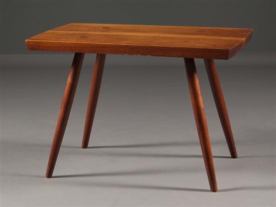 Appraisal: George Nakashima Japanese American - Walnut square-form end table with