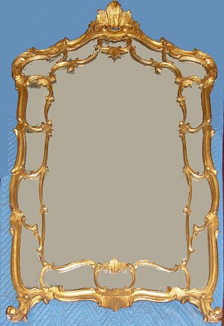 Appraisal: LOUIS XV STYLE GILTWOOD FRAMED MIRROR Glass in ornate double