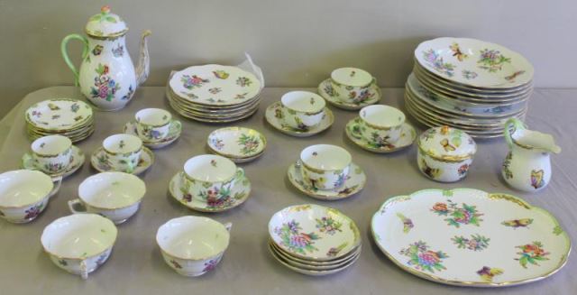 Appraisal: Large Group of Herend Queen Victoria Dinnerware Includes a coffee