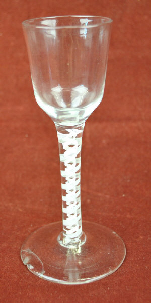 Appraisal: An th century cordial glass with tapering bucket bowl on