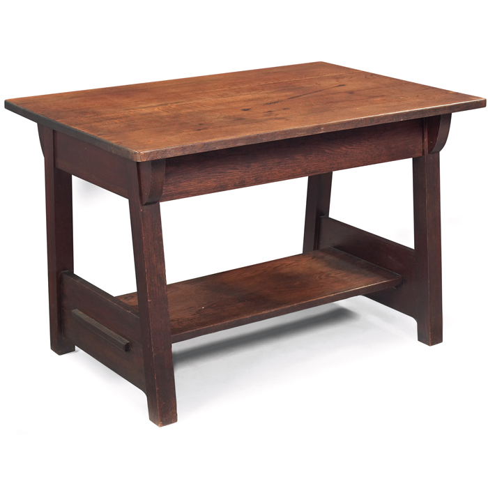 Appraisal: Limbert library table rectangular top over a blind drawer and