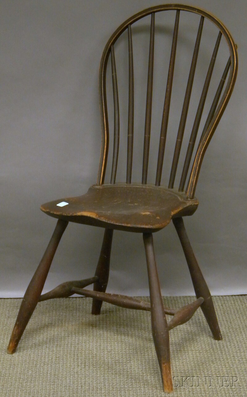 Appraisal: Brown-painted Windsor Bow-back Side Chair