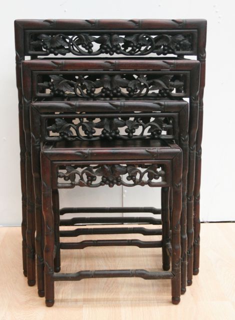 Appraisal: A nest of four Chinese rosewood side tables the largest