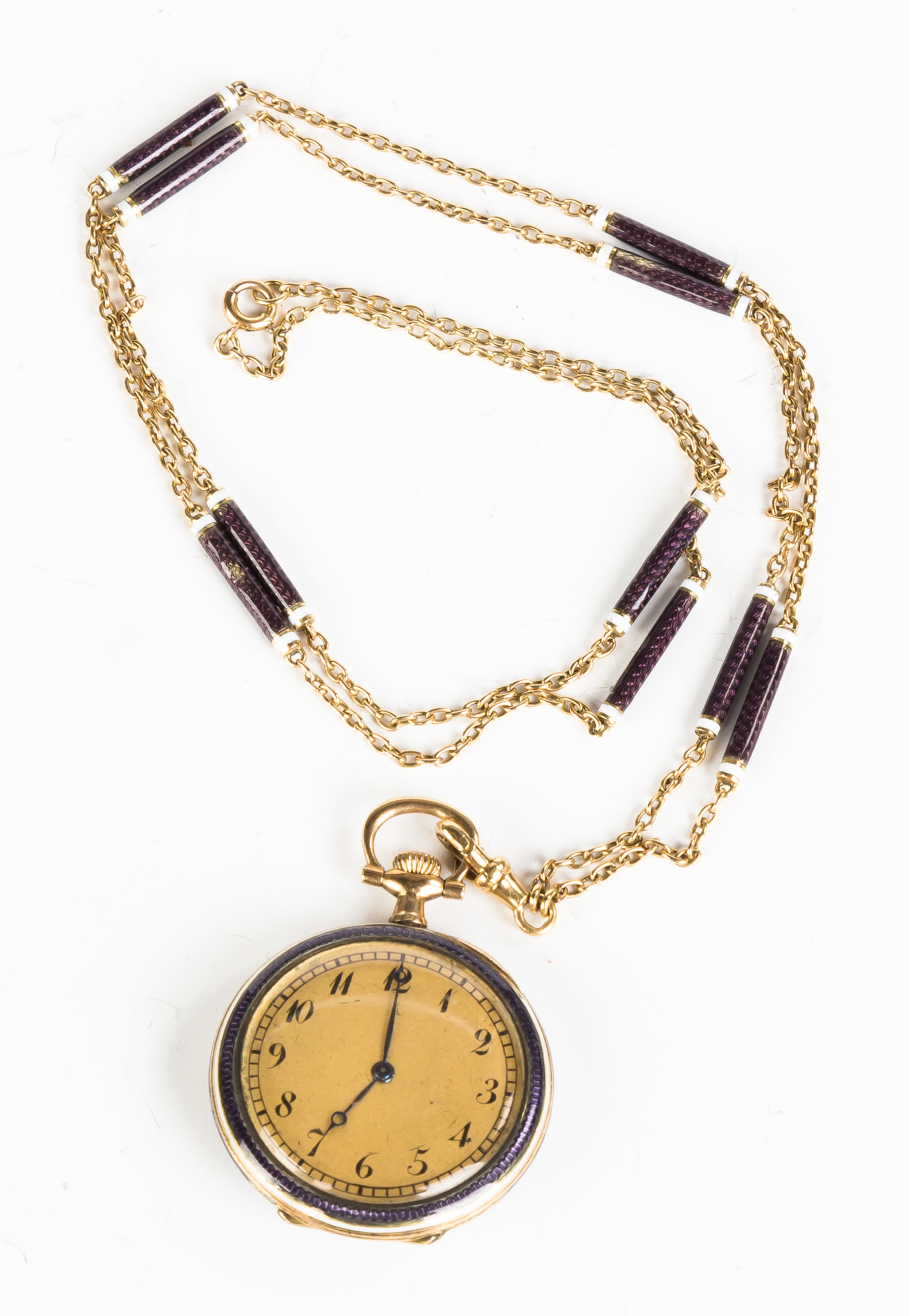 Appraisal: Vintage Ladie's K Gold and Enameled Pendant Watch with Diamonds