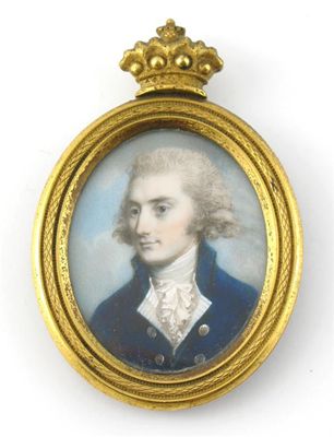 Appraisal: Attributed to George Engleheart - Portrait of Lord Farnborough wearing