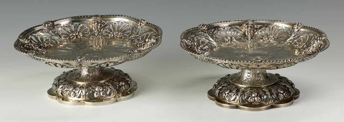 Appraisal: A Pair of Sterling Silver George III Compotes Reticulated shell