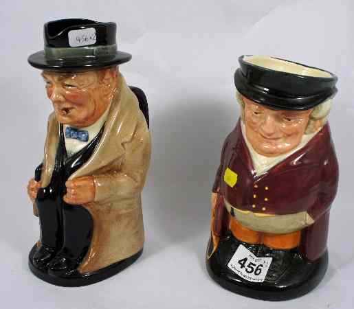 Appraisal: Royal Doulton Large Toby Jugs The Huntsman D and Winston