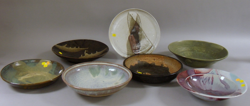 Appraisal: Seven Modern Studio Pottery Bowls and Plates one bowl inscribed