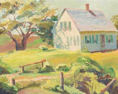 Appraisal: Bernice Voshel Setzer American - Sunny country home Oil on