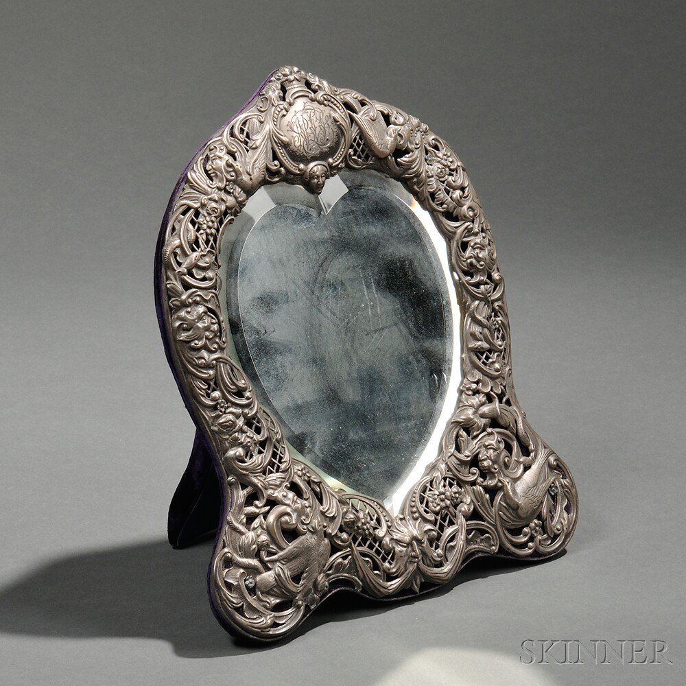 Appraisal: Victorian Sterling Silver-mounted Mirror London - William Comyns maker the