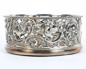 Appraisal: Edwardian silver on copper wine coaster in the th Century