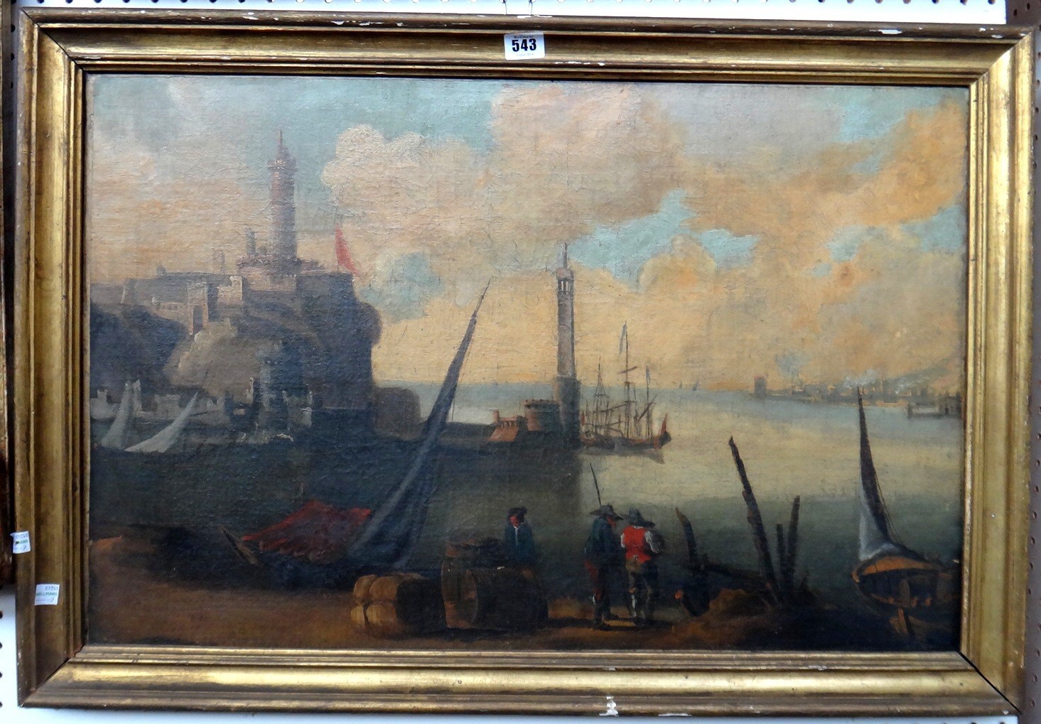 Appraisal: Italian School th century Harbour scene oil on canvas cm