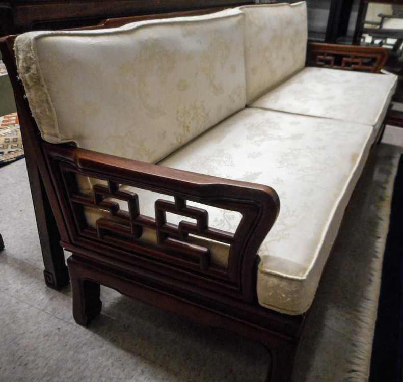 Appraisal: CHINESE ROSEWOOD DAYBED SOFA Hong Kong mid- th century with