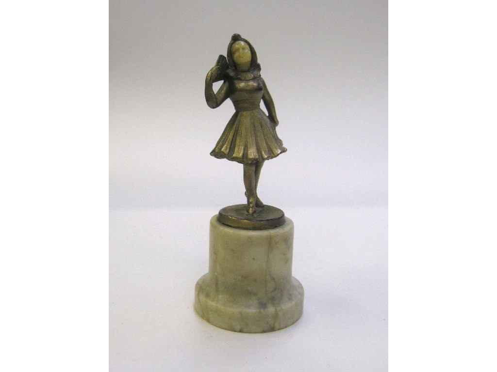 Appraisal: Small gilded bronze of a girl in pirouette costume