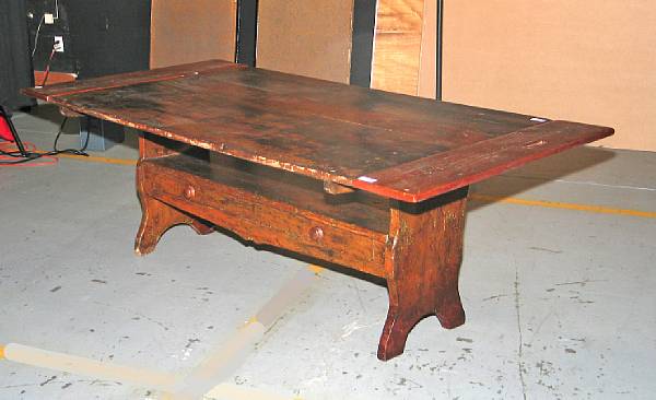 Appraisal: A poplar and pine chair table Pennsylvania late th century