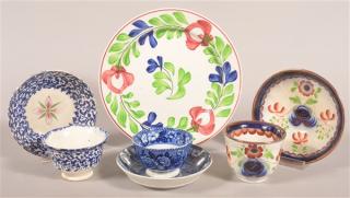 Appraisal: Pieces Various China Late Adams - dia Plate Seeing Eye