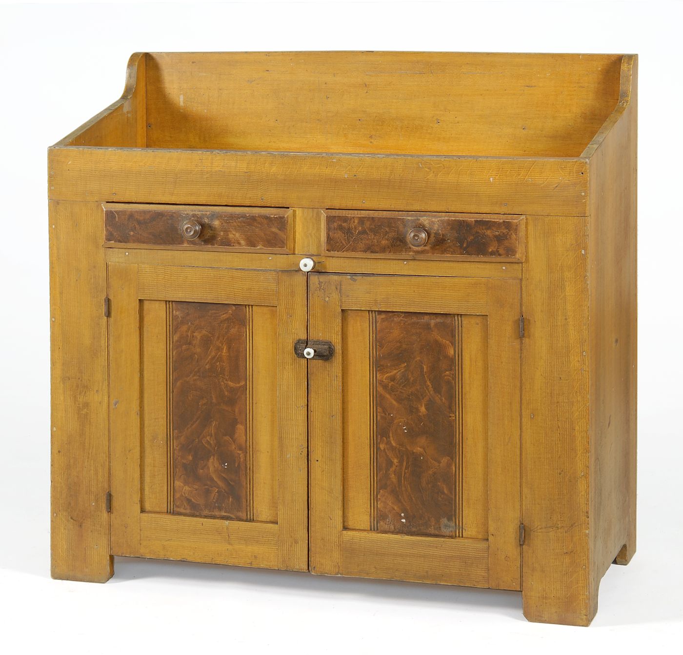 Appraisal: ANTIQUE AMERICAN DRY SINK th CenturyIn pine with two drawers