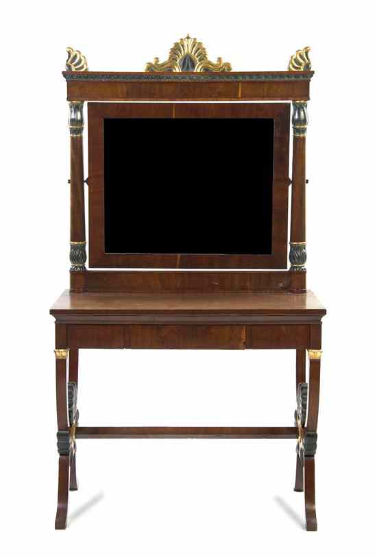 Appraisal: A Russian Neoclassical Mahogany and Gilt Bronze Mounted Dressing Table