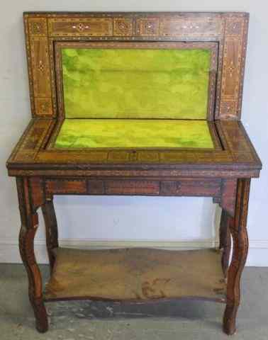 Appraisal: th Century Anglo Indian Flip Top Game Table A great