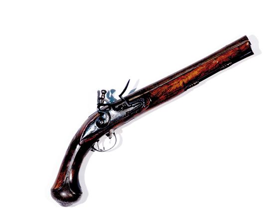 Appraisal: British flintlock dueling pistol by Wilson th century steel barrel