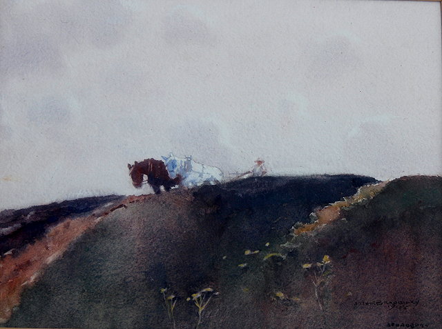 Appraisal: ARTHUR BRADBURY - - The Plough watercolour signed and dated