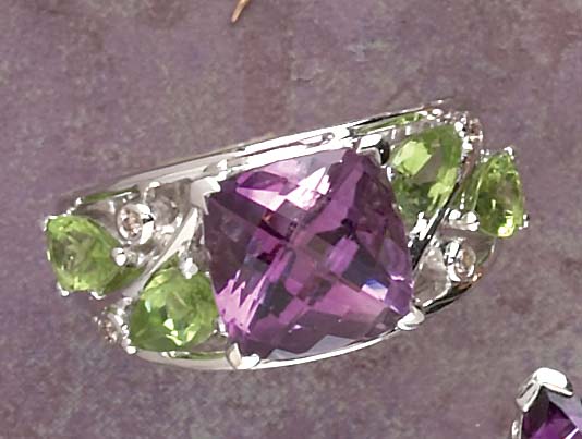 Appraisal: AMETHYST RING k white gold amethyst ring set with one