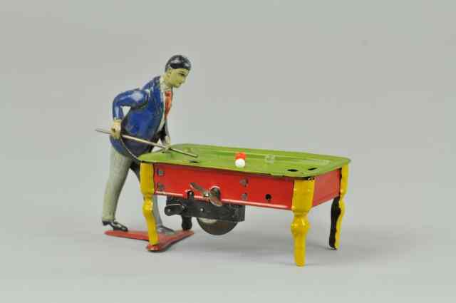 Appraisal: BILLIARDS PLAYER Germany blue jacket version colorful table with holes