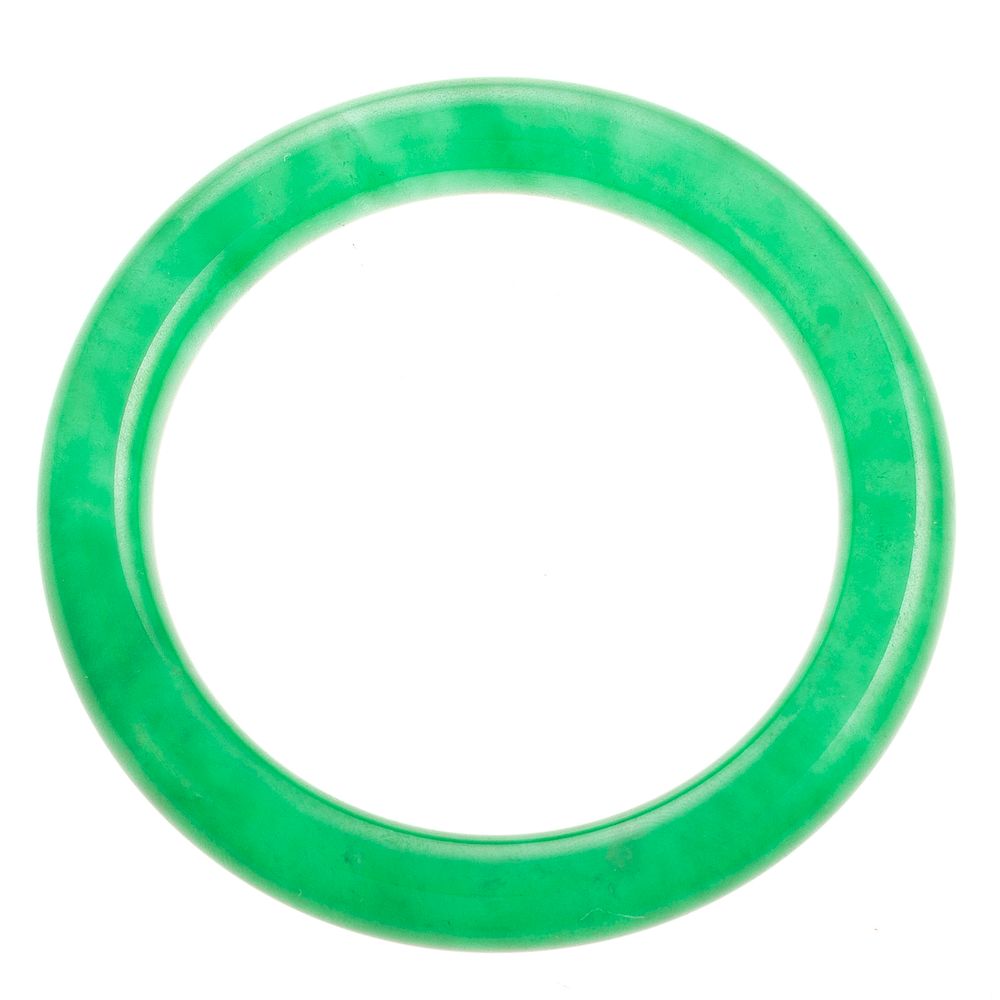 Appraisal: A Ladies Apple Green Jade Bangle Bracelet Bright green jade