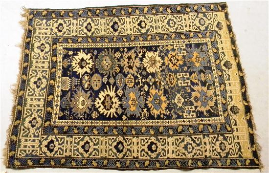 Appraisal: Antique Caucasian ' '' x ' '' overall geometric blue